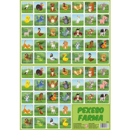 Pexeso Farma - kreslené zvieratká