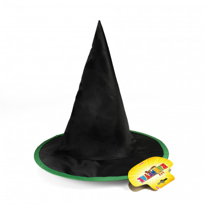 Detský klobúk čierno-zelený Čarodejnica/Halloween