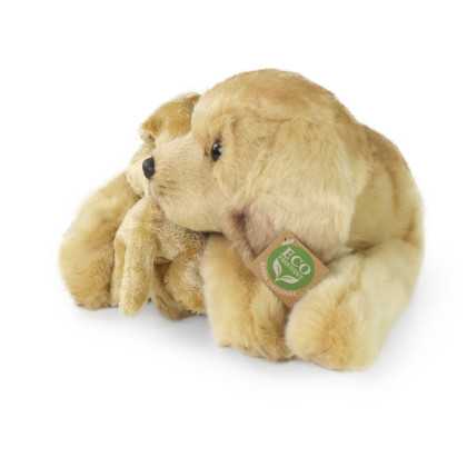 Plyšový pes zlatý retriever s mláďaťom 32 cm ECO-FRIENDLY