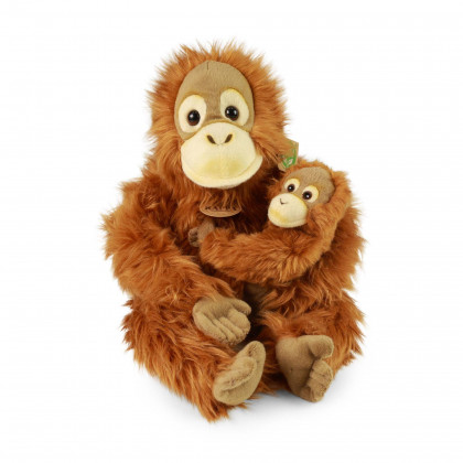 Plyšový orangutan s mláďaťom 28 cm ECO-FRIENDLY