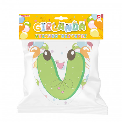 Papierová girlanda Všechno nejlepší - zelená