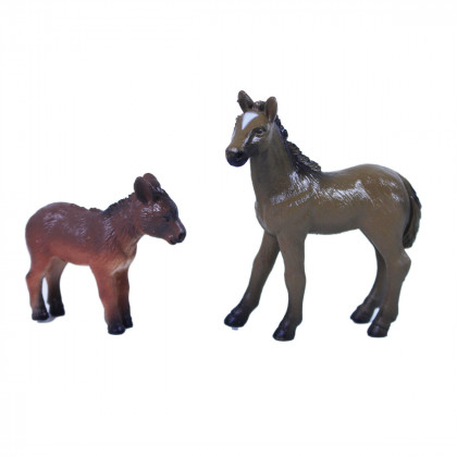 Zvieratá na farme 2 v 1 - kôň a somár