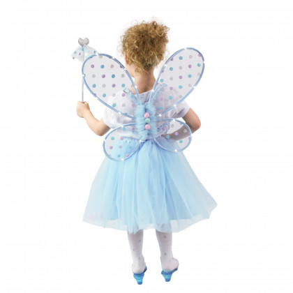 Detský kostým tutu sukne víla Modrenka so svietiacimi krídlami e-obal