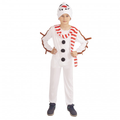 Detský kostým snehuliak s čiapkou a šálom (M) e-obal