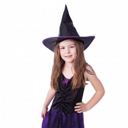 Detský kostým čarodejnice fialová s klobúkom (M) e-obal