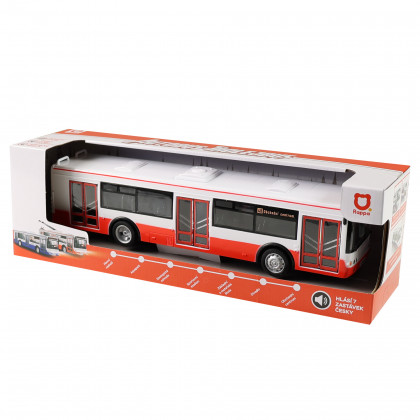 Autobus ktorý hlási zastávky česky 28 cm