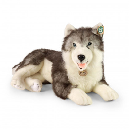 Veľký plyšový pes husky ležiaci 60 cm ECO-FRIENDLY