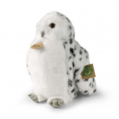 Plyšový vták sova/sovica snežná s otáčajúcou hlavou 28 cm ECO-FRIENDLY
