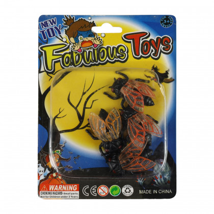 Dekorácia Halloween muchy 4 ks