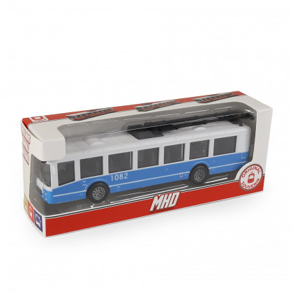 Trolejbus MHD modrý 16 cm