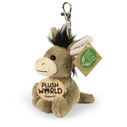Plyšová kľúčenka / prívesok somár 9 cm ECO-FRIENDLY PLUSH WORLD