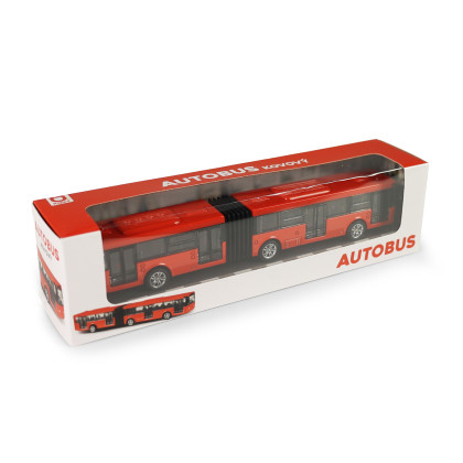 Kovový kĺbový autobus červený Bratislava/ČB 18 cm