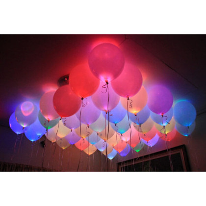 Balónik LED svietiaci 5 ks mix farieb 30 cm