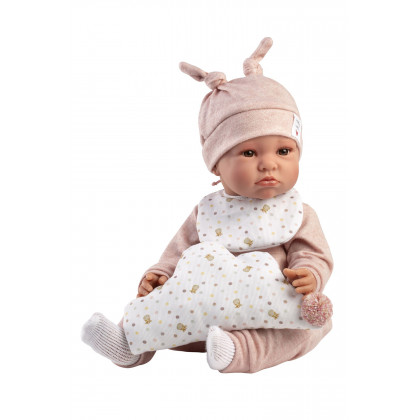 Llorens 74508 NEW BORN - realistická bábika bábätko so zvukmi a látkovým telom - 45 cm