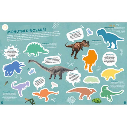 Poznávacia samolepková knižka Dinosaury
