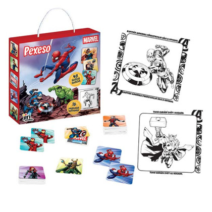 Pexeso v krabičke s omaľovánkou Marvel
