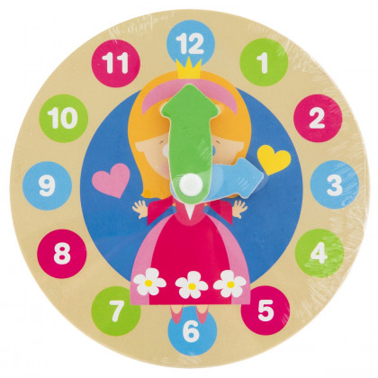 Moje prvé drevené hodiny s priemerom 14 cm Princezná