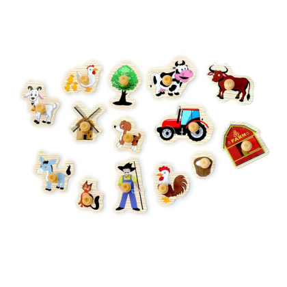 2Kids Toys Drevené puzzle Farma 14 dielikov